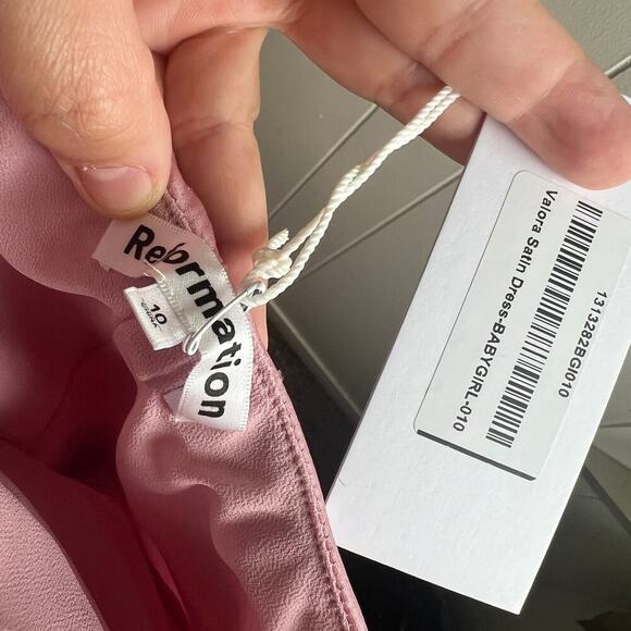 Reformation Valora Satin Halter Maxi Dress in Color Babygirl Pink Size 10 - Picture 7 of 9